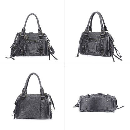 Vintage Washed Denim Handbag